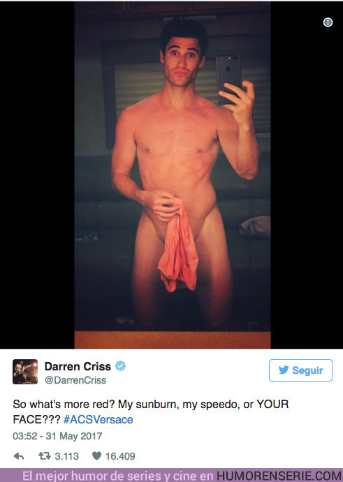 14552 - Darren Criss cuelga una foto desnudo que hace arder las redes sociales
