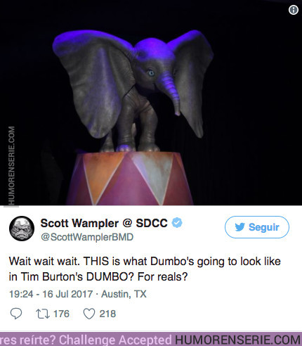 16029 - Internet arde al ver cómo se verá el Dumbo de la película de Tim Burton