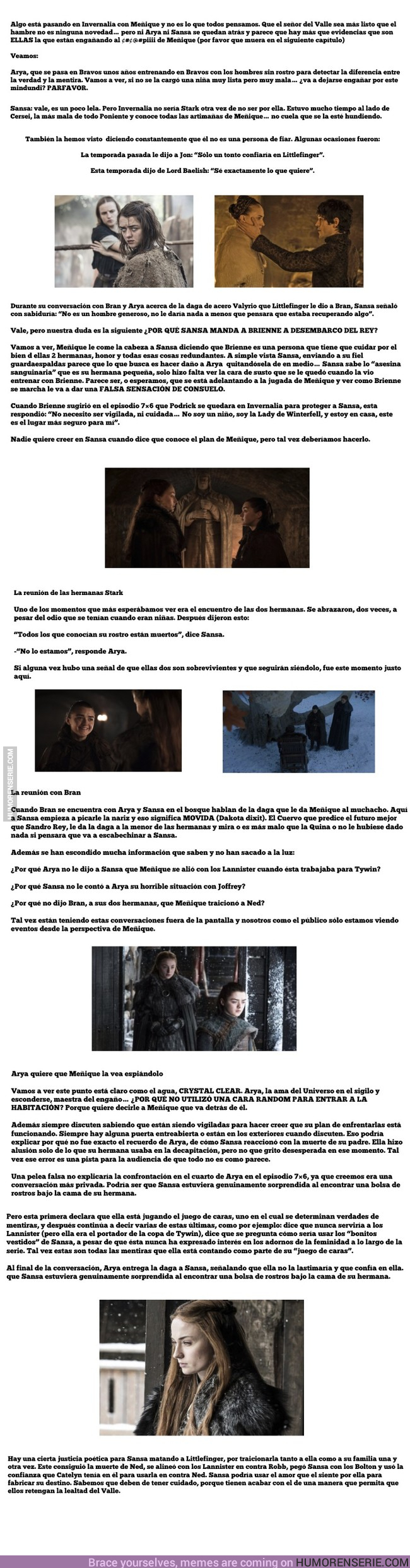 17273 - GOT: Pruebas que indican que Sansa y Arya son las que están engañando a Meñique.