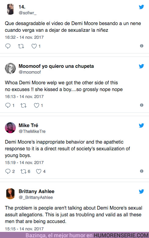 19834 - Internet arde de indignación con un video de Demi Moore besando a un adolescente de 15 años