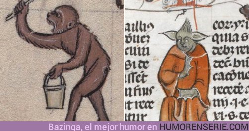 22253 - Chewbacca y Yoda en un manuscrito del siglo XIV