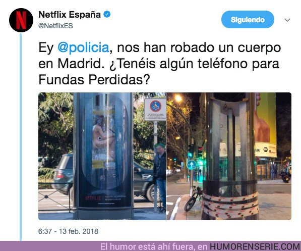 22642 - Netflix denuncia a la policía el robo de un cuerpo de Altered Carbon en Madrid
