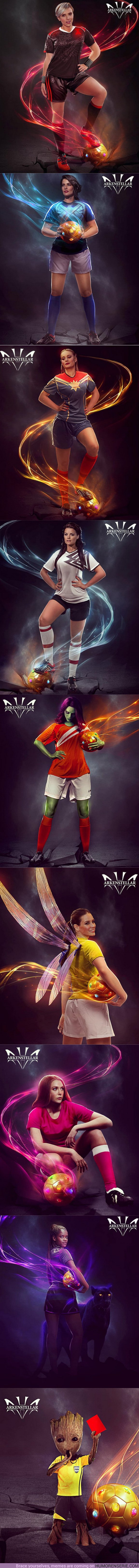 26736 - GALERÍA: Así son las heroínas de Marvel caracterizadas como futbolistas del Mundial de Rusia