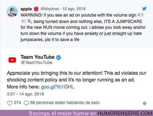 27711 - YouTube ha censurado este anuncio de La Monja por demasiado bestia
