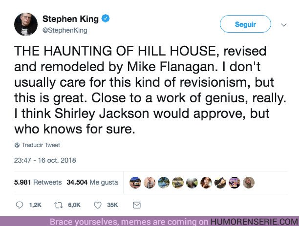 30170 - Stephen King está a tope con la serie de miedo revelación: ¡“La maldición de Hill House”  le ha encantado!