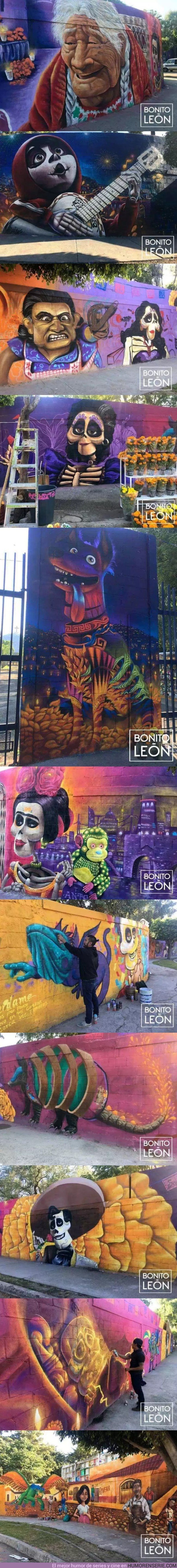 30620 - Grafitis en el panteón de Guanajuato con escenas de la película 'Coco', dejan a los mexicanos sin habla por su belleza