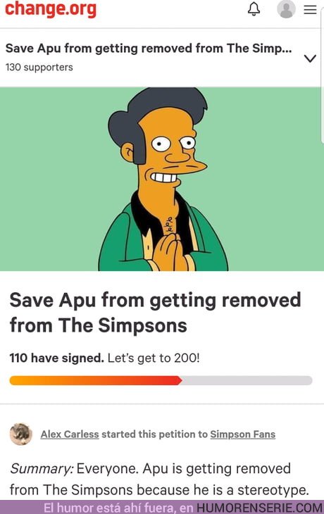 30657 - ¿Firmarías un change.org para salvar a Apu?