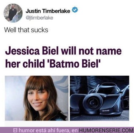 32053 - Justin Timberlake enterándose de que no podrá llamar a su hijo 'BATMO Biel