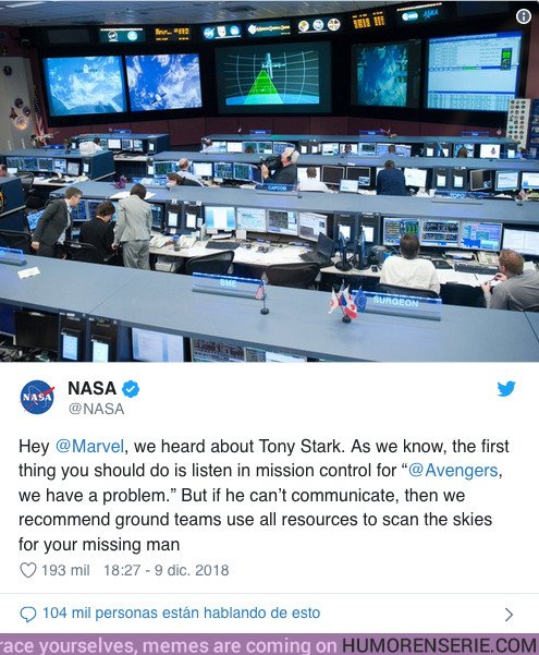 32326 - La NASA envía este mensaje a Marvel después de ver el tráiler de Vengadores 4