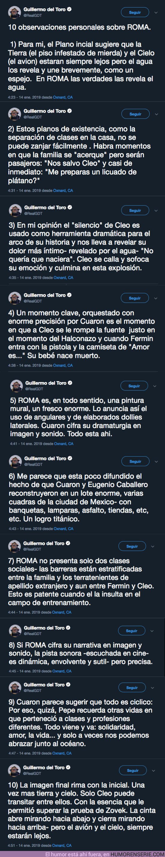33766 - Guillermo del Toro te hará ver la peli de ROMA de forma distinta gracias a estos 10 tuits