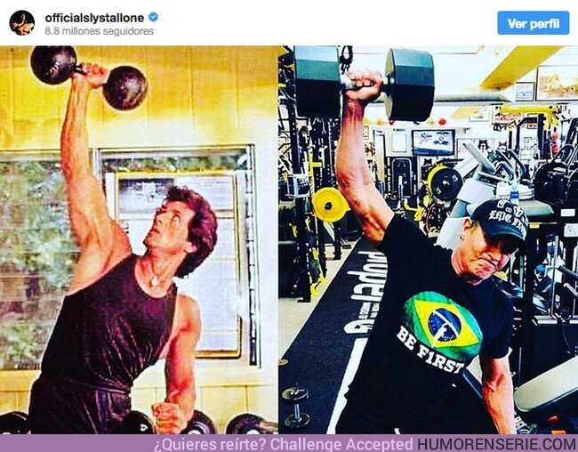 35077 - Sylvester Stallone presume de super fuerza a sus 72 años en Instagram con este mensaje motivador