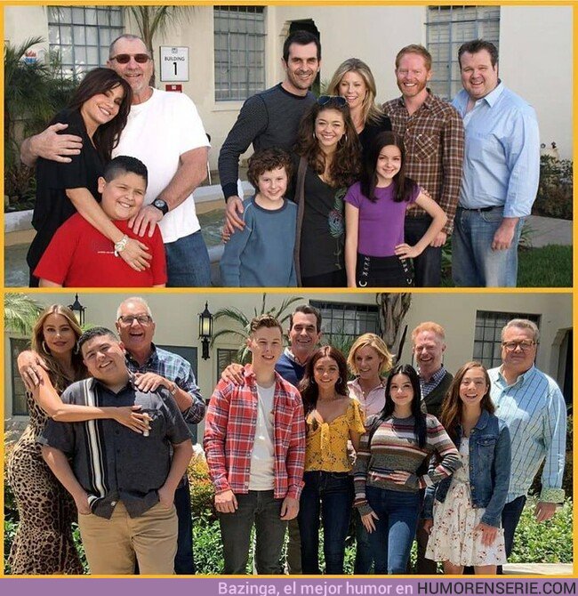 40680 - Los actores de 'MODERN FAMILY' han recreado la foto del final de la primera temporada 10 años después.