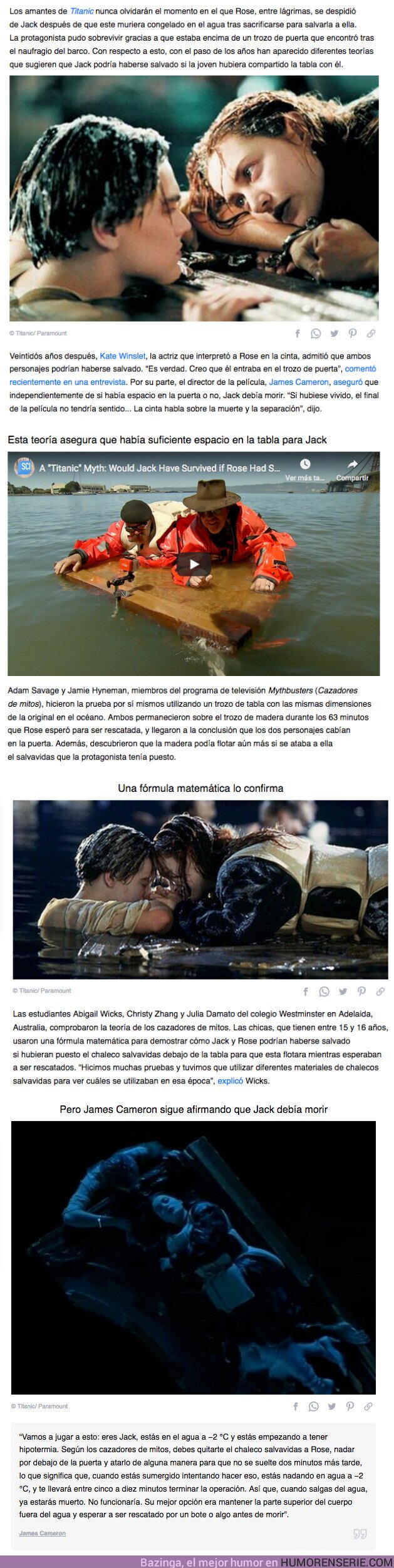 66020 - GALERÍA: Jack pudo haber sobrevivido en la película “Titanic”, y estas teorías lo demuestran