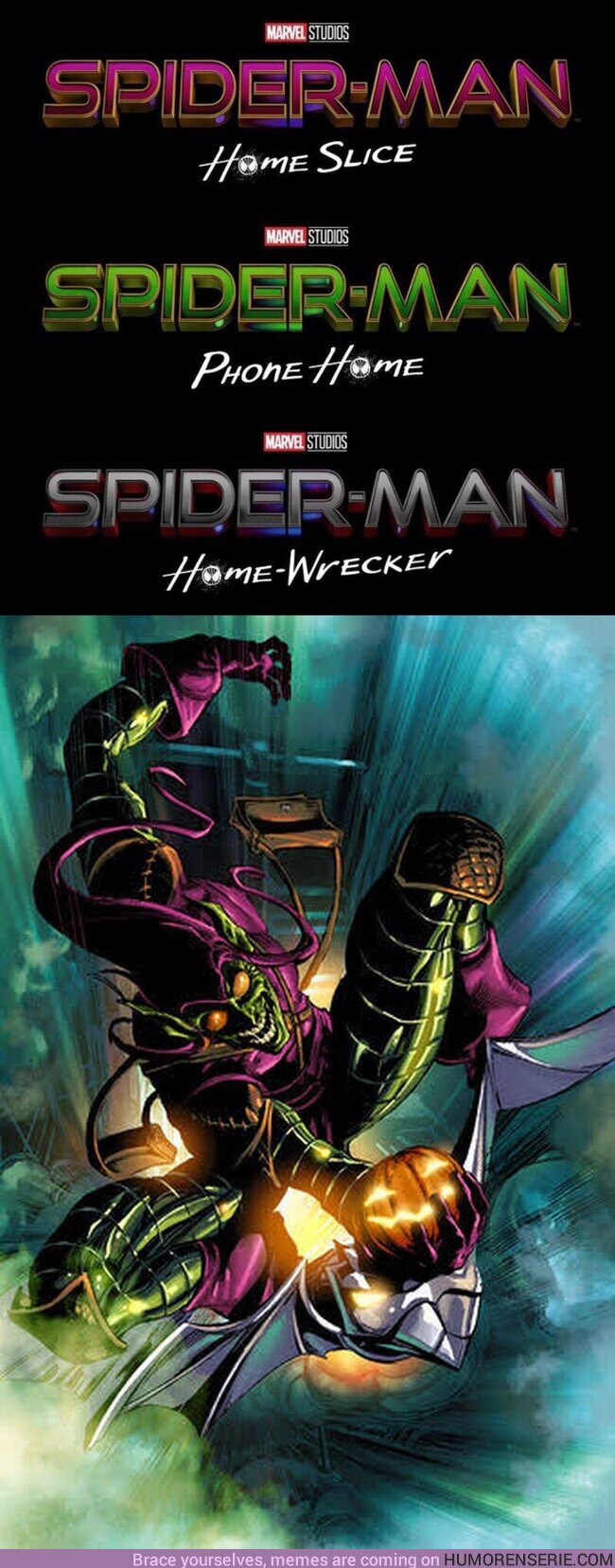 67420 - Los colores de los títulos falsos de #SpiderMan3 tienen los mismos colores que El Duende Verde en los cómics. ?  , por @Septimofriki