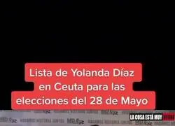 La lista de Yolanda D&iacute;az en Ceuta para las elecciones hace salir ampoIIas a los m&aacute;s fachas