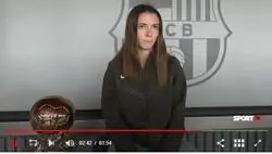 Aitana Bonmat&iacute;, mejor jugadora del mundo: "Quer&iacute;a darle valor al catal&aacute;n. Es mi lengua, con la que me expreso cada d&iacute;a y con la que mejor lo hago.  La hablan millones de personas. Pido que se reconozca a nivel europeo."