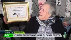 El sue&ntilde;o de esta se&ntilde;ora con 100 a&ntilde;os era salir en Canal Sur y lo hizo a lo grande diciendo esto