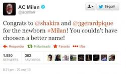 Enlace a Felicitación del Milan a Piqué y Shakira
