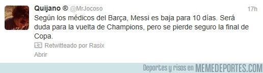 110334 - Messi no estará en la final de copa segurísimo por @MrJocoso