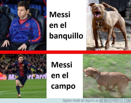 113962 - Messi en el banquillo y en el campo