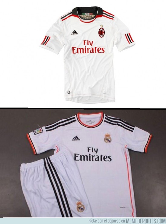 137409 - Camiseta del Real Madrid y del AC Milan, separadas al nacer
