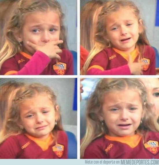 140475 - La hija de Totti llorando después de que Roma perdiera la final de la copa