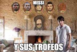 Enlace a Messi y sus trofeos