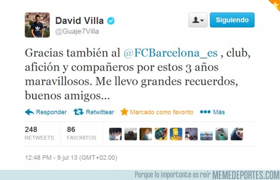 162505 - David Villa se va como lo que es, un grande. Se te echará de menos #MuchaSuerteGuaje