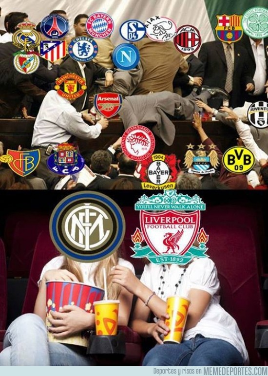 180994 - Mientras tanto, el Liverpool y el Inter de Milán mirándose los grupos de Champions