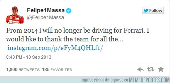 185200 - Confirmado: Felipe Massa se va de Ferrari. ¿Kimi su sustituto?