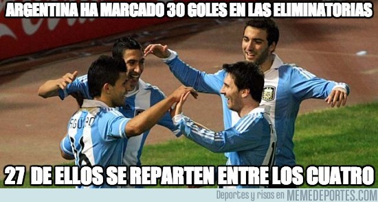 185376 - Argentina ha marcado 30 goles en las eliminatorias