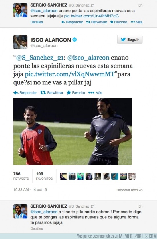 195780 - Isco y Sergio Sánchez se pican de buen rollo en twitter