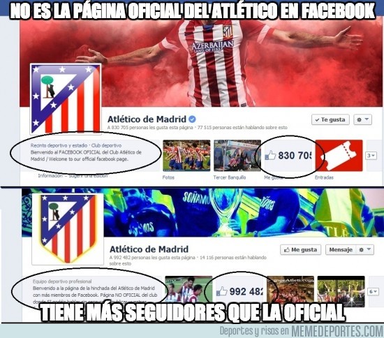 200912 - No es la página oficial del Atlético en Facebook