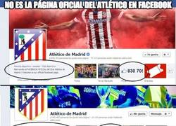Enlace a No es la página oficial del Atlético en Facebook