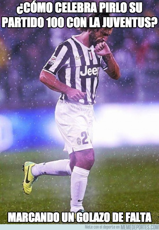 201528 - ¿Cómo celebra Pirlo su partido 100 con la Juventus?
