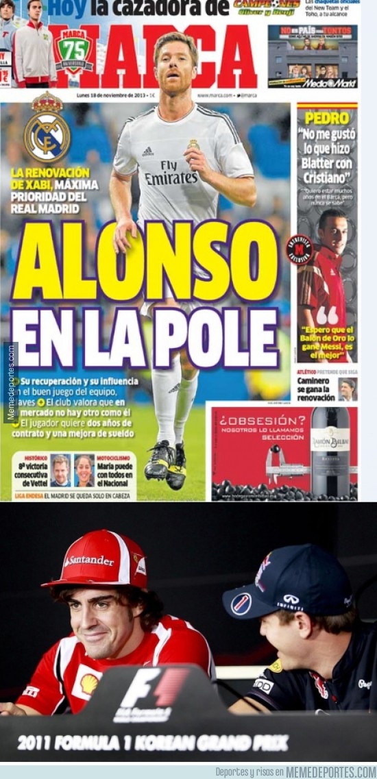 211608 - A Alonso no le hace ni pu*a gracia la portada de Marca