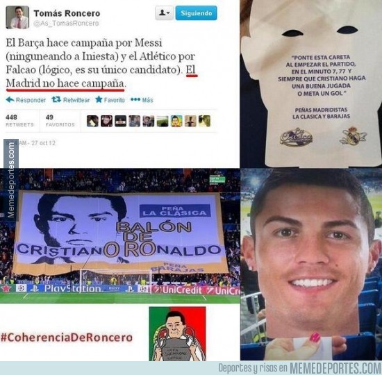 217941 - El Real Madrid no hace campaña para el balón de oro, decía Roncero