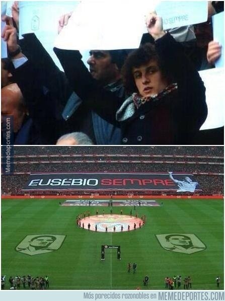 246611 - David Luiz participando en el mosaico del Benfica homenajeando a Eusebio #respect