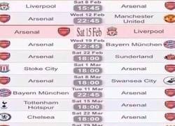 Enlace a Hay equipos con calendario difíciles y luego está el del Arsenal