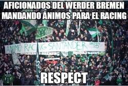 Enlace a Aficionados del Werder Bremen mandando ánimos para el Racing