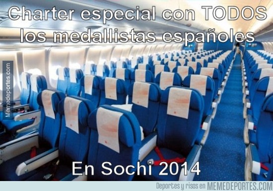 268454 - Avión con todos los medallistas españoles en Sochi