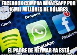 Enlace a Facebook compra whatsapp por 16mil millones de dólares