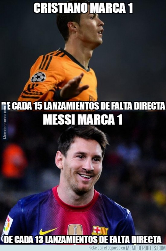 276168 - Diferencias entre Messi y Cristiano lanzando faltas por @MisterChip