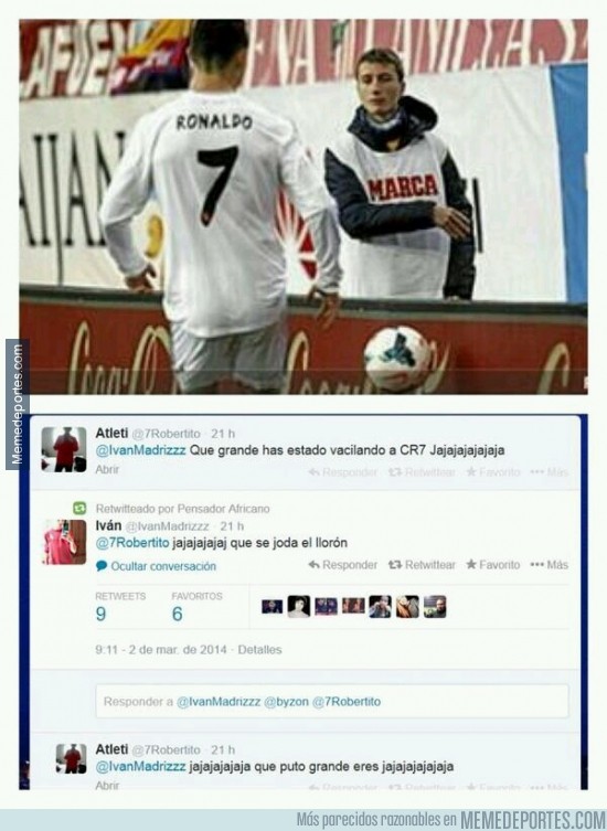 276861 - El recogepelotas del Calderón @IvanMadrizzz también se burla de Cristiano Ronaldo en Twitter