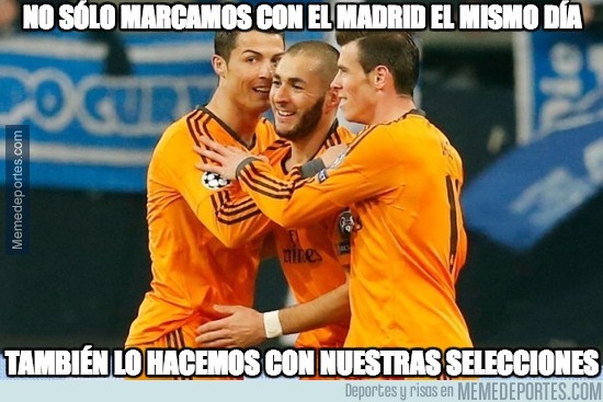 277919 - Bale, Cristiano y Benzema están muy enchufados hoy