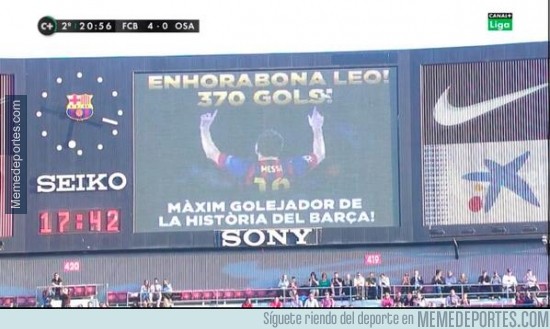 283696 - Messi ya es el máximo goleador de la historia del Barça. Con 26 años