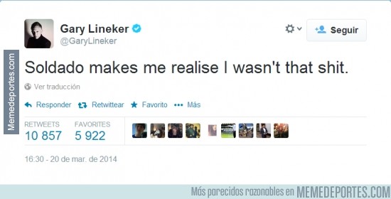 285694 - Gary Lineker y su polémico tweet metiéndose con Soldado