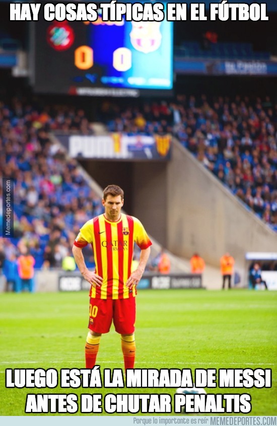 290828 - La mirada de Messi al chutar penaltis