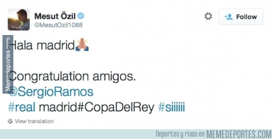 300404 - Hasta Özil está celebrando el título del Madrid