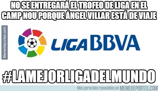 318887 - No se entregará el trofeo de liga en el Camp Nou porque Ángel Villar está de viaje